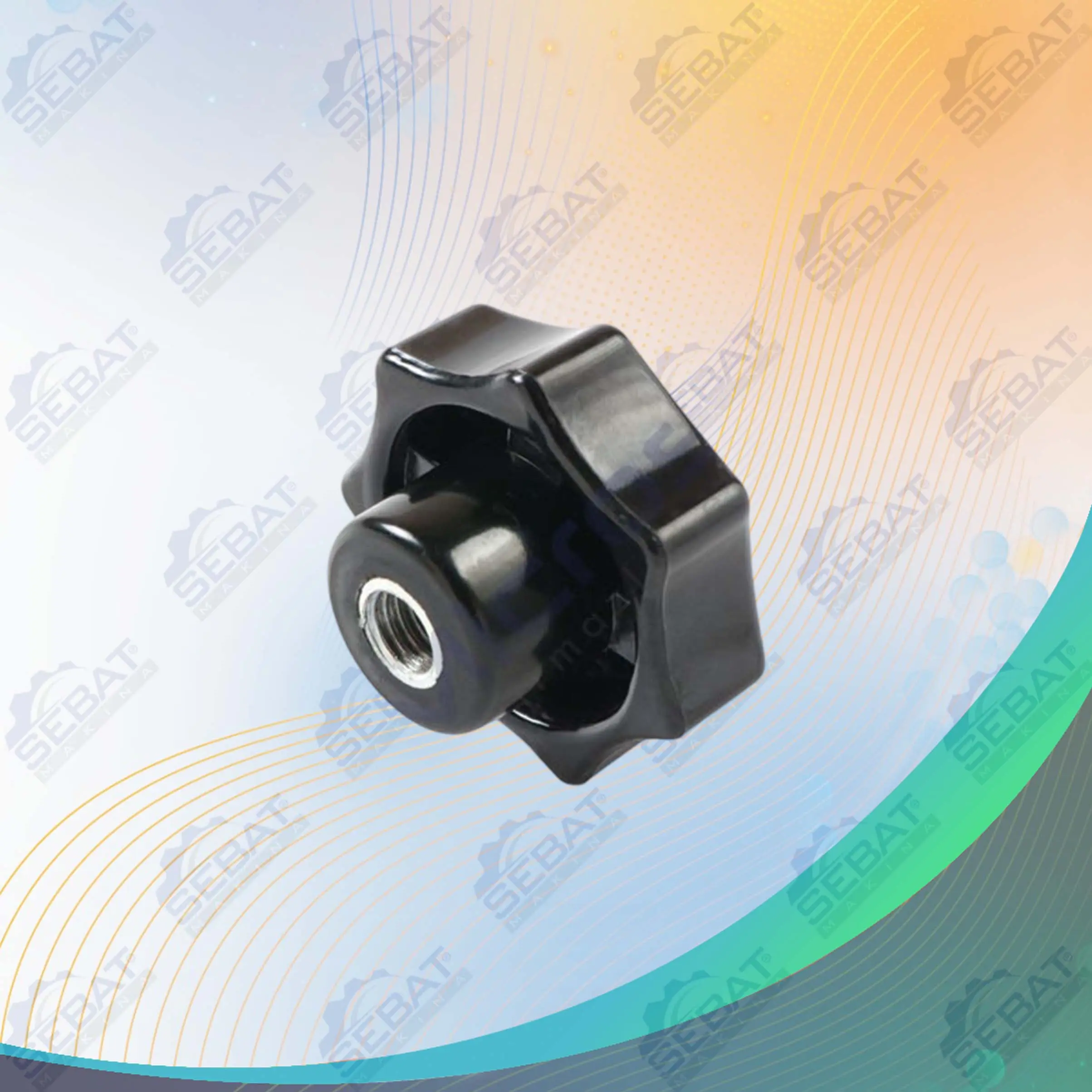 A25.5 – M5 Bakelite Star Knob with Bushing