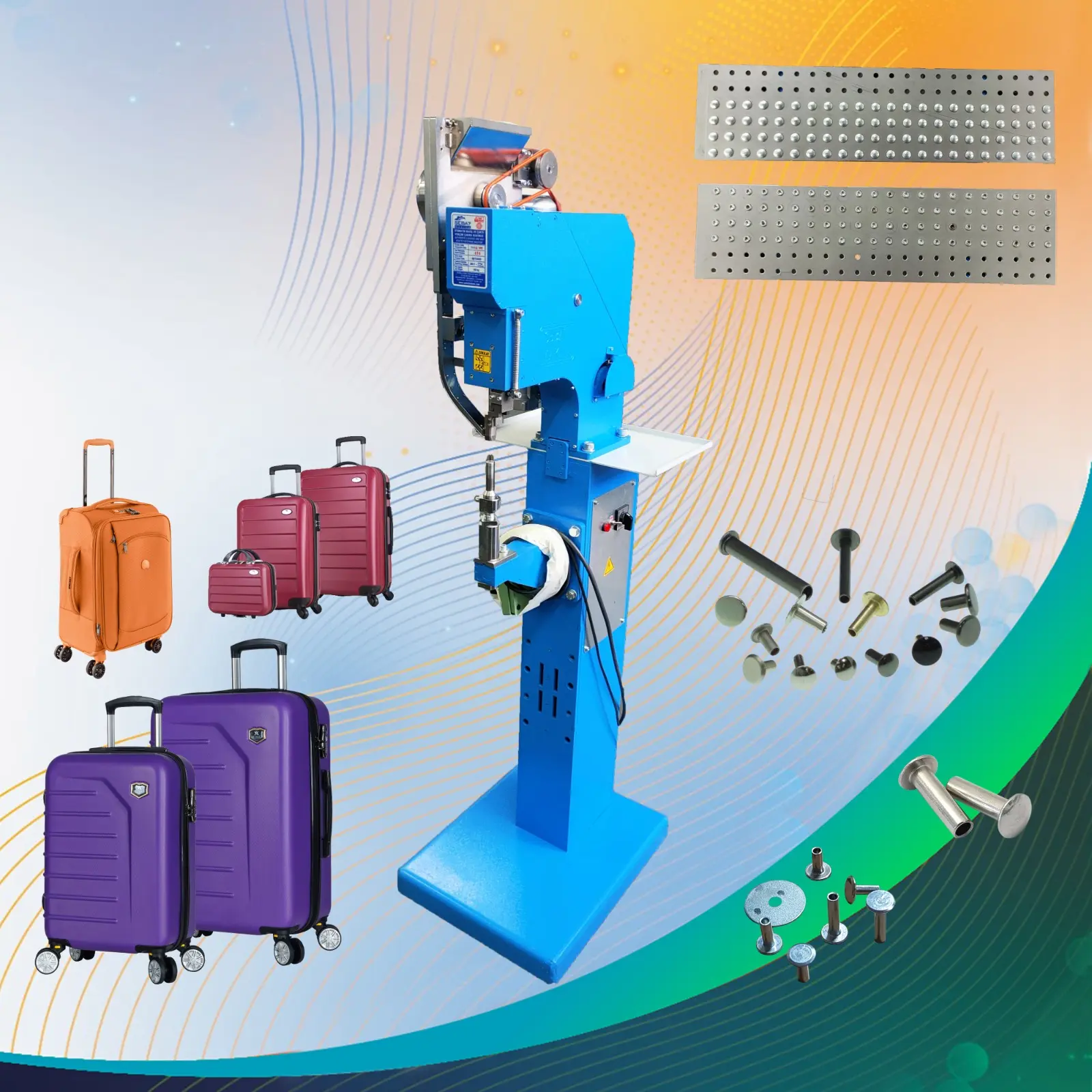 Semi-Hollow Iron Rivet Attaching Machine